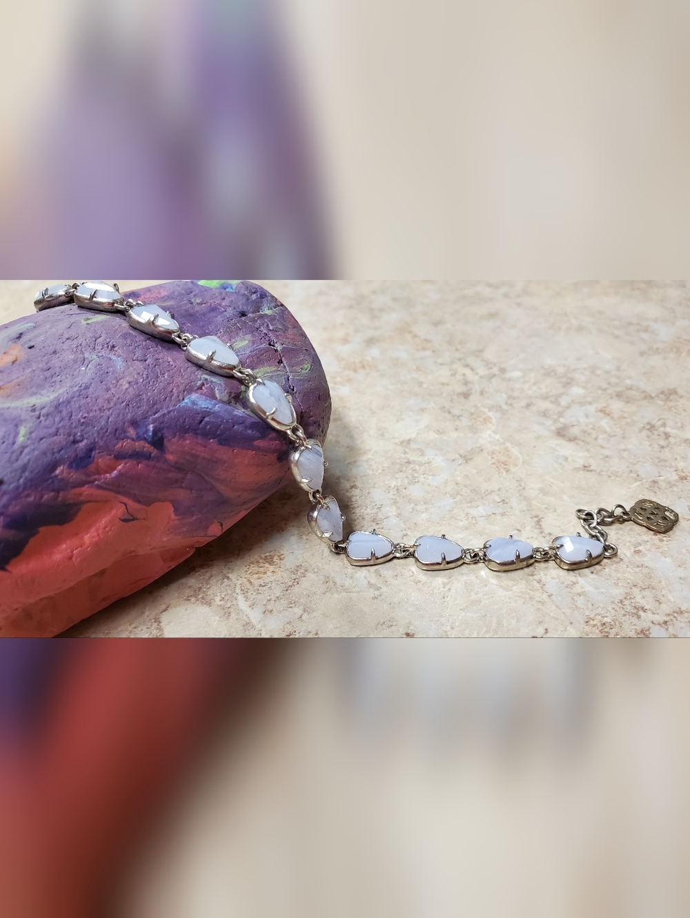 Kendra Scott Susanna Blue Stone Bracelet In Silvertone.